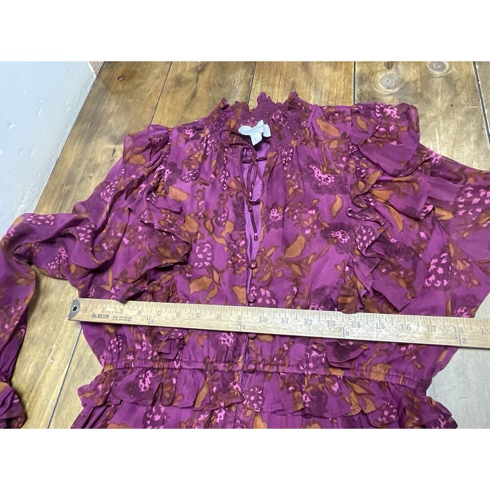 Cleobella Everly Mini Dress Botanical Floral Boho Size Large - Picture 10 of 13